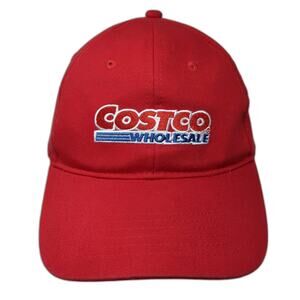 Costco Wholesale Slideback Baseball Cap Red One Size Adjustable Embroidered HPI